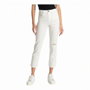 BLANK NYC Madison Cropped Raw Hem White Jeans Size 32